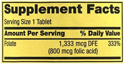 Suplemento Dietético De Folato De Spring Valley, 1.333 Mcg, - Imagem 2