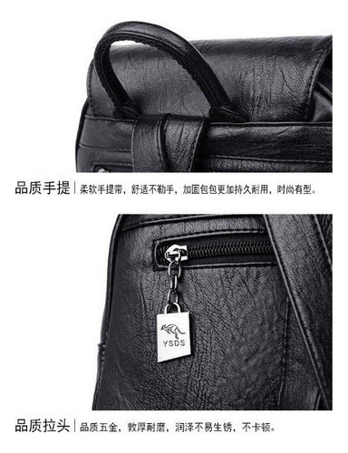 Mochila Feminina De Couro Pu Vintage - Imagem 10