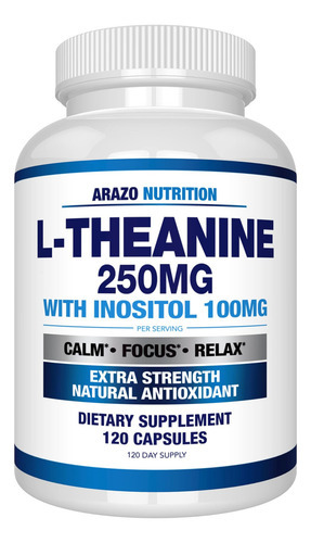 L-teanina 250mg (forte Extra) Com Inositol 100mg, 120 Cápsul