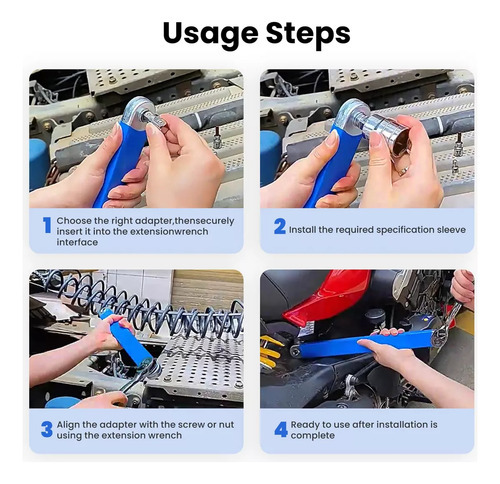 Chave De Extensão Com Adaptadores De 1/2 1/4 E 3/8 Polegadas - Imagem 3