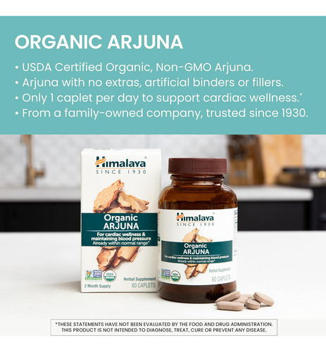 Suplemento De Ervas Arjuna Orgânico Do Himalaia, Suporte Car - Imagem 2