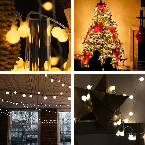 Para Cordão Bolinhas 10m 100 Bolas Branco Quente Leds 8 - Imagem 7