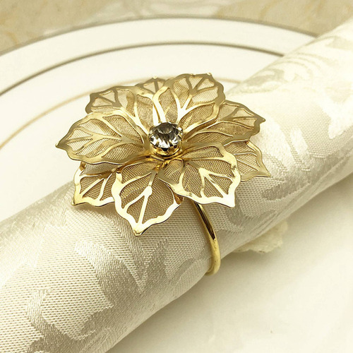30 Peças De Anéis De Guardanapo Com Design De Flores, Fivela - Imagem 3