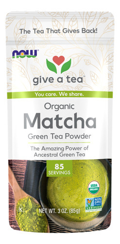 Chá Verde Matcha Em Pó Now Foods 85g Orgânico Importado