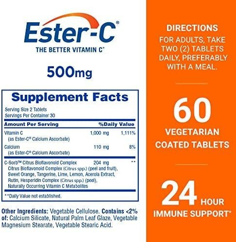 Vitamina C Ester-c 500mg 60 Comprimidos - Imagem 2