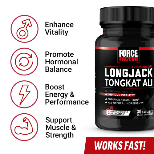 Force Factor Longjack Tongkat Ali 500mg Para Os Hormônios Ma - Imagem 2