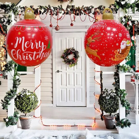 Decoração Exterior De Bola De Natal Inflável Grande 6 Peç - Imagem 27
