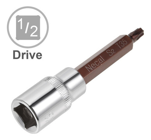 S Soquete T35 Torx Bit S2 Acero De 1/2 Polegada Com Unidade - Imagem 4