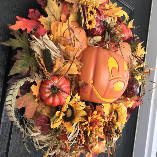 Decoração De Guirlanda De Abóbora Para O Halloween No Outono - Imagem 4