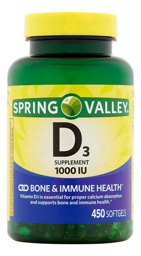 Spring Valley - Vitamina D-ui, 450 Cápsulas Softgel