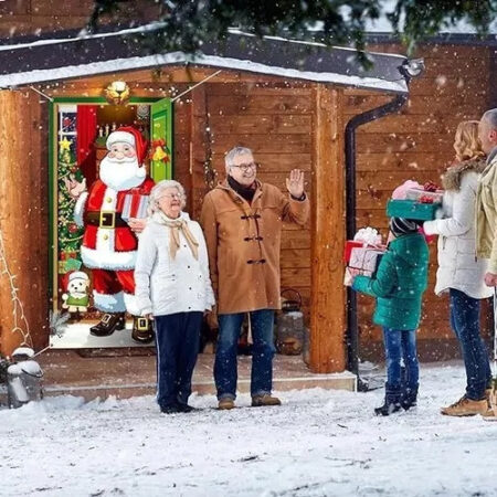 Novo L 2) Banner De Decoração De Capa De Porta De Natal - Imagem 5