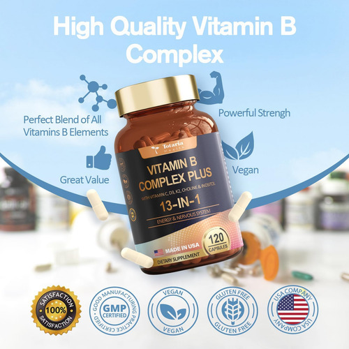 Complexo De Vitamina B Plus 13 Em 1 Com Vitamina B1, B2, B3 - Imagem 5