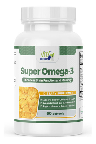 Vita Chrome Super Omega-3 Fish Oil, Apoia A Saúde Do Coração
