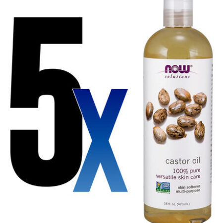 Óleo De Castor 473ml Now Foods Castor Oil 100% Puro 5un - Imagem 2