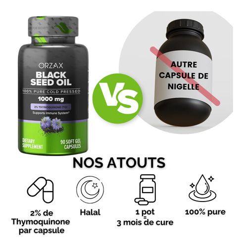 Suplemento De Óleo De Semente Preta Orzax 1000mg Orgânico 90 - Imagem 3