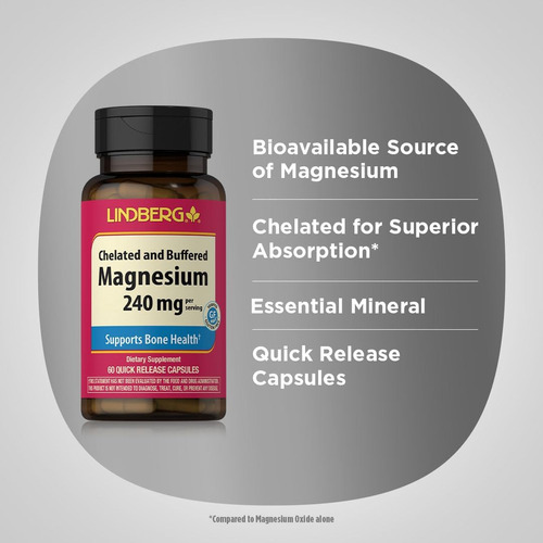 Suplemento De Magnésio Piping Rock | 240mg | 60 Cápsulas | Q - Imagem 4