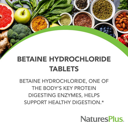 Natures Plus Betaine Hcl (cloridrato) - 600 Mg, 90 Comprimid - Imagem 3