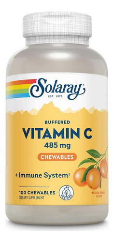 Solaray Vitamina C Mastigável Com Rose Hips E Acerola Cherry