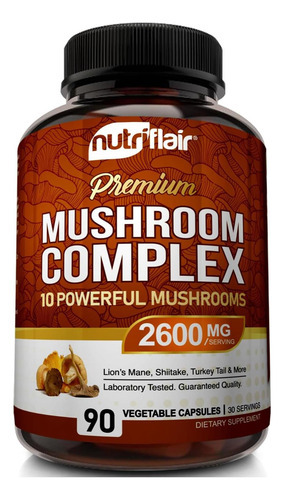 Suplemento De Cogumelo Nutriflair 2600mg, 90 Cápsulas - Mist
