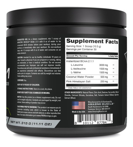 Muscular Incrível Bcaa 2: 1: 1 | 30 Porções | Sabor Natural - Imagem 2