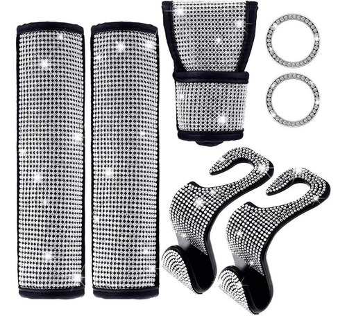 Acessórios De Decoração De Carro 7pcs Bling Para Mulher