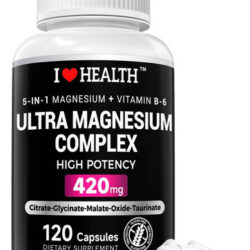 Suplemento De Complexo De Magnésio 420 Mg - 30 Mg De Vitamin