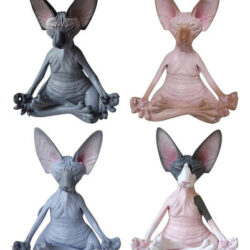 Gsd Estátua De Gato Meditação Sphynx, Pose Colecionável De
