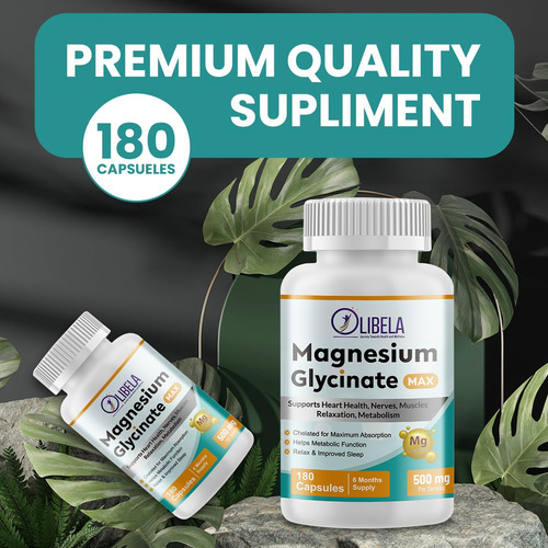 Glicinato De Magnésio Olibela 500mg 180 Cápsulas Queladas. A - Imagem 5