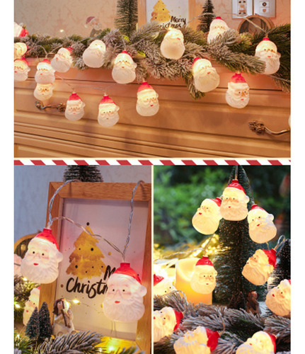 Hhh 2,5 M 20 Ornamentos De Luzes De Corda De Papai Noel Com - Imagem 9