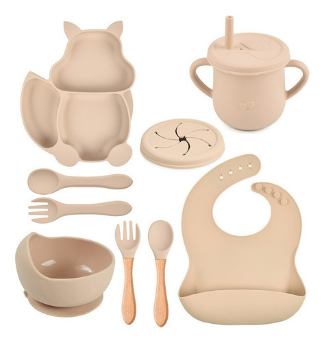 Conjunto De Talheres De Silicone Baby Squirrel De 9 Peças - Imagem 15