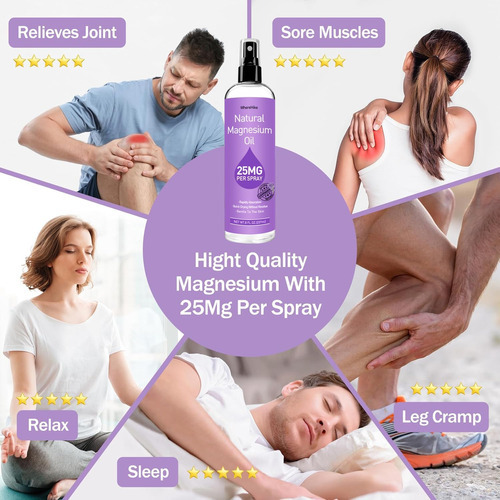 Spray De Óleo De Magnésio Natural Para Pés Tamanho 8 Onças ( - Imagem 6