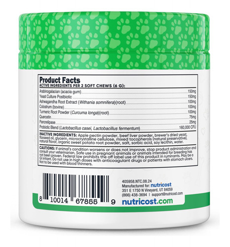Suplemento Nutricost Pets Sazonal Allergy Para Cães 60 Masti - Imagem 5
