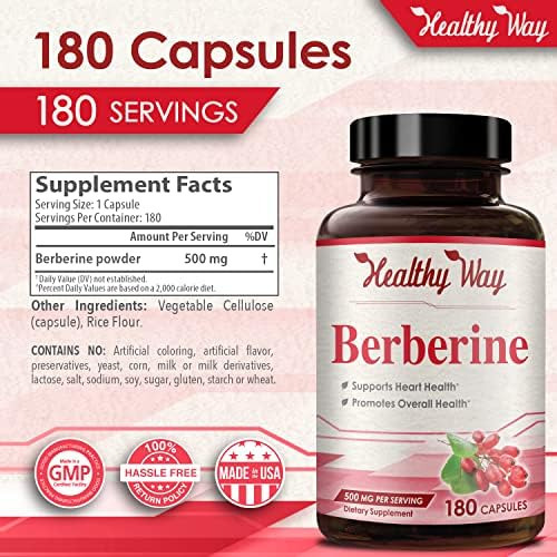 Healthyway Berberina 500mg 180 Cápsulas - Imagem 5
