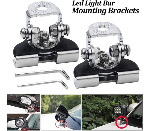 D Base Para Faros Led En Cofre Universal 2 Peças