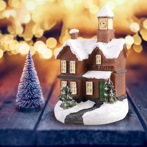 4 Peças Natal Snow House Led Lámpara Enfeites De De Natal - Imagem 7