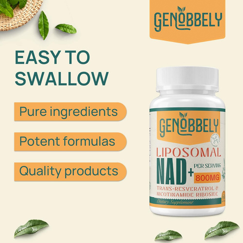 800 Mg Suplemento Lipossómico Nad+ Com Nicotinamida Ribos... - Imagem 6