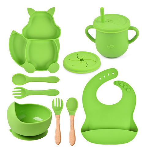 Conjunto De Talheres De Silicone Baby Squirrel De 9 Peças - Imagem 7