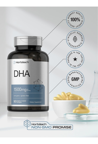 Suplemento Horbaach Dha 1500mg 90 Cápsulas Epa Omega 3 Não - Imagem 6
