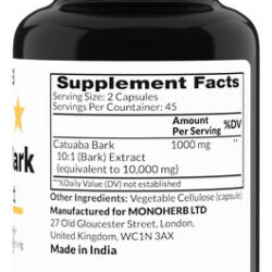 Monoherb Extrato De Casca De Catuaba 1000 Mg - 90 Cápsulas V