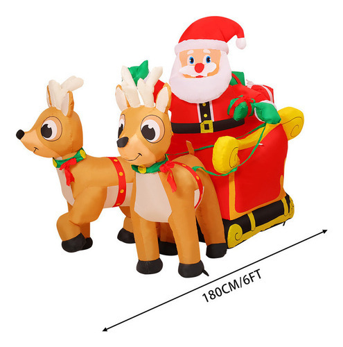 Hhh Adorável Carrinho De Trenó Elk De 1,8 M, Decora O Papai - Imagem 6