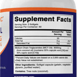 Óleo Vitamatic Mct 3000 Mg Por Porção - 180 Cápsulas Gelatin