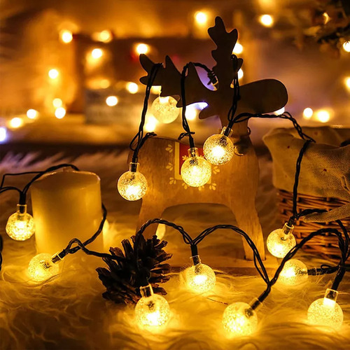 Cordão Varal 200 Leds Bolinha Cristal 22m Luz Solar - Imagem 2