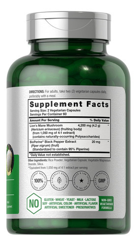 Extrato De Cogumelo Juba De Leão Horbäach | 4200mg | 120 Cáp - Imagem 2
