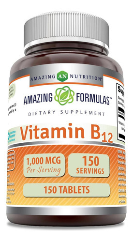Suplemento De Vitamina B12 De Fórmulas Incríveis | 1000 Mcg