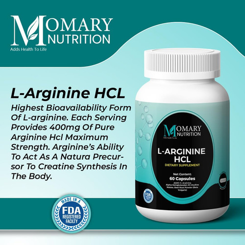 Nutrição Momary, L-arginina Hcl, Aakg (l-arginina Alfa-cetog - Imagem 4