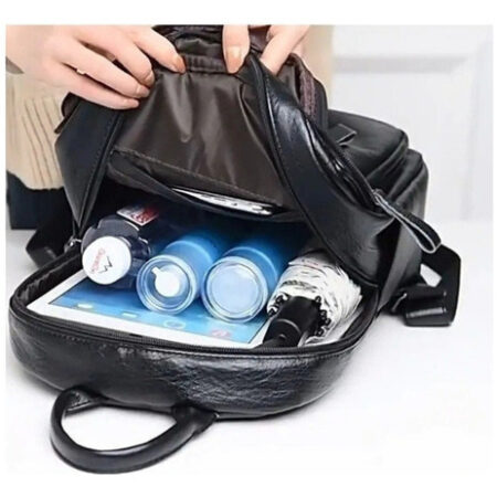 Mochila Feminina De Couro Pu Vintage - Imagem 8