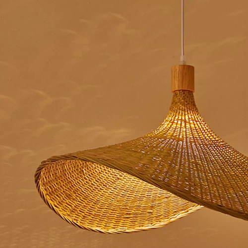 A Luminária De Teto Pendente Chapéu De Vime Lustre De 30 Cm - Imagem 4