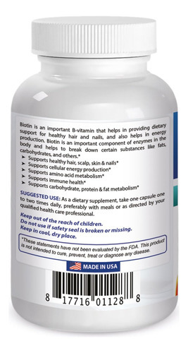 Best Naturals Potência Máxima Biotina 10.000 Mcg Para Fórmul - Imagem 2