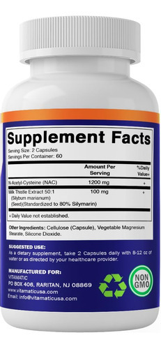 Suplemento Vitamatic Nac N-acetil-l-cisteína (nac) Com Extra - Imagem 8