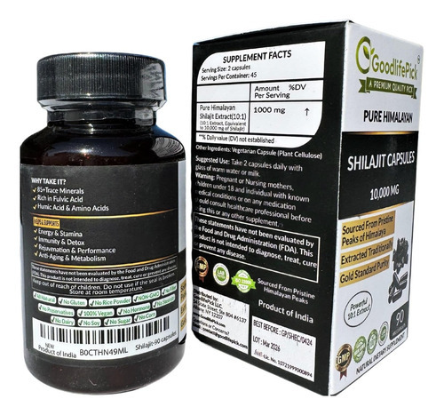 Cápsulas Puras De Shilajit Do Himalaia Mg. Shilajit Natural - Imagem 2